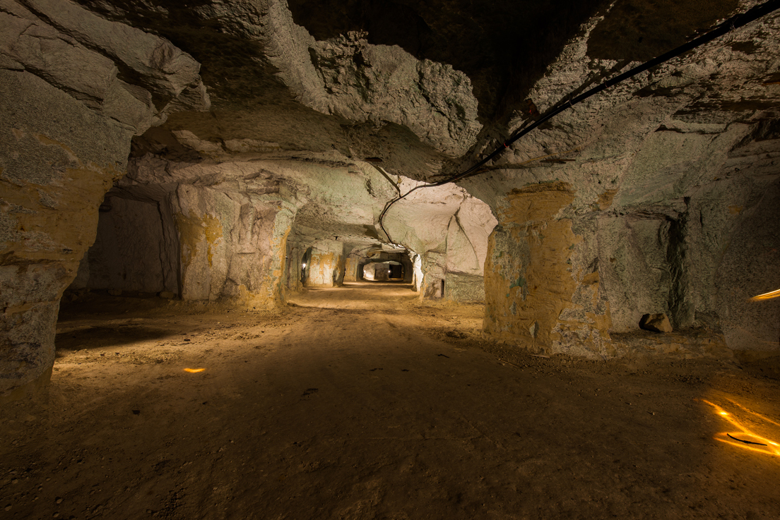 Galeries souterraines, anciennes carrières de tuffeau dans le Val de Loire