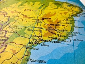 The,country,of,brazil,on,the,map,is,located,on