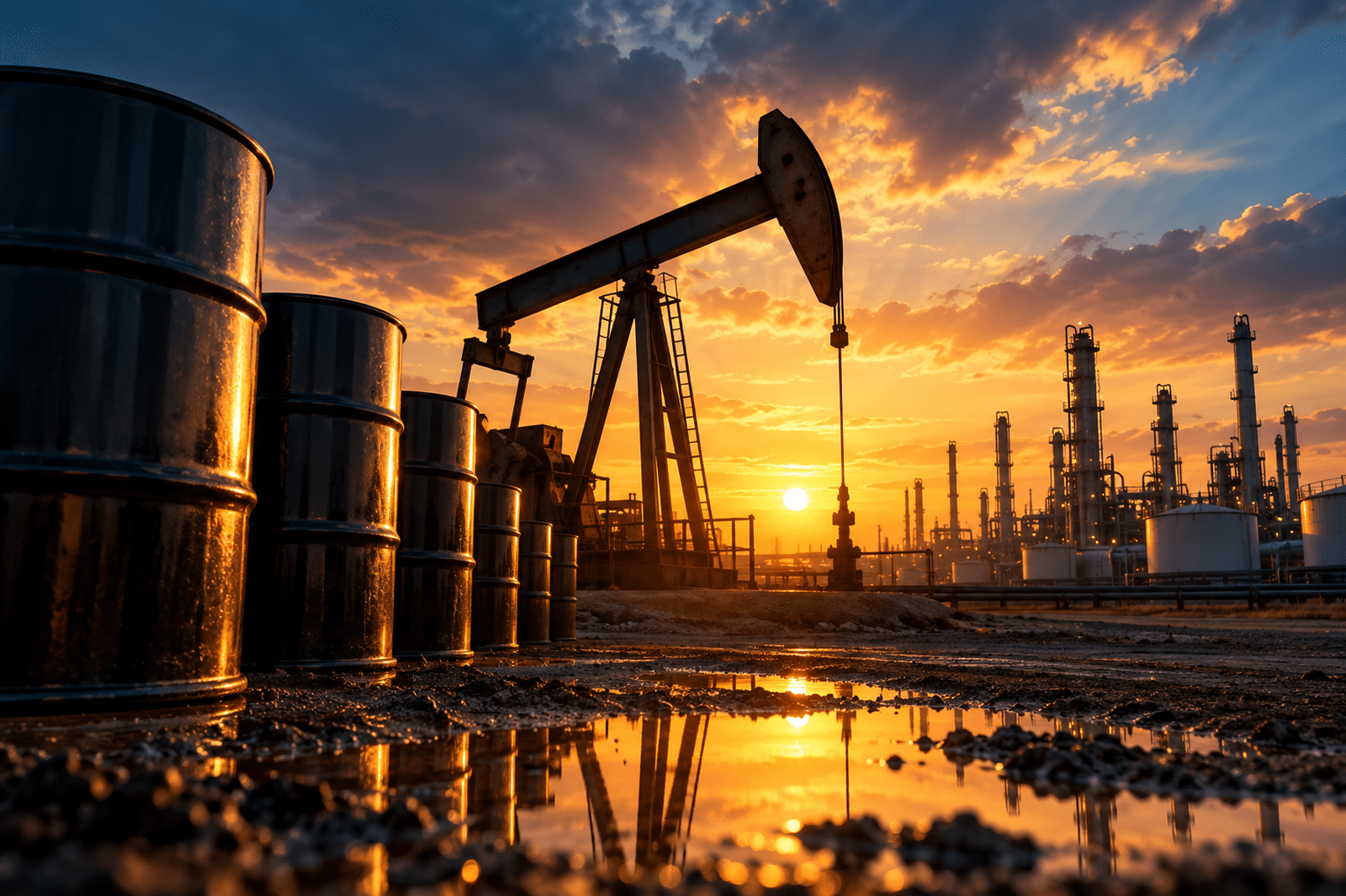 Illustration générique du pétrole et des installations de production